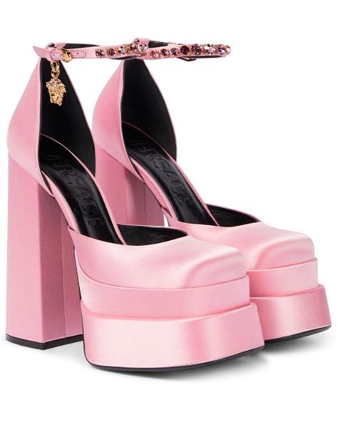 versace pink medusa head pumps|Versace Medusa aevitas platform pumps.